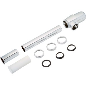 Króm palackszifon (32 mm) mosdókagylókhoz, több különálló alkatrészből áll.