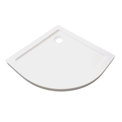 Zeus 90 íves akril zuhanytálca kőhatású felülettel fehér 90 cm x 90 cm x 4 cm