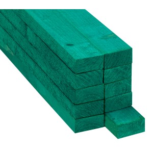 Zöld, impregnált lucfenyő/jegenyefenyő léc köteg, fűrészelt, 24x48x2000 mm.