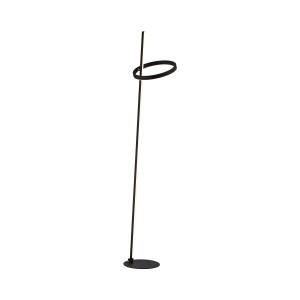 Just Light Ritus fekete design állólámpa gyűrűvel és rúddal.