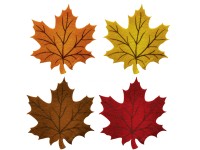 Juharlevél alátét filcből 4 darabos válogatás