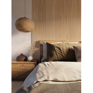 Decowall akusztik Curve falpanel natúr tölgy 260x30x1,7 cm (2 db) 1,56 m2
