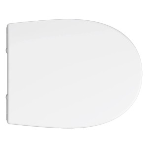 Fehér Grohe Bau Ceramic WC-ülőke fedéllel. SoftClose és Quick Release funkcióval fürdőszobába.