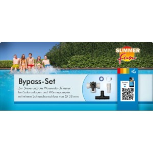 Summer Fun Bypass rendszer szolárszőnyegekhez és hőszivattyúkhoz, készlet tömlőcsatlakozással.