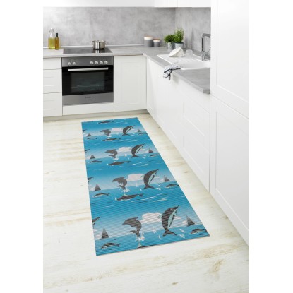 Wenko fürdőszobaszőnyeg Delfin műanyag 65 cm x 200 cm többszínű