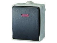 Aquatop falonkívüli váltókapcsoló irányfénnyel IP54 szürke Aquatop falonkívüli váltókapcsoló irányfénnyel IP54 szürke