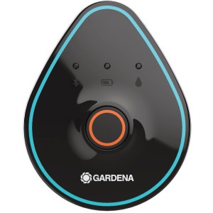 Közelkép a Gardena 9 V Bluetooth vezérlőegységről az öntözőkomputerhez.