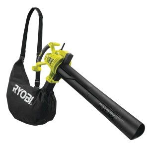 Ryobi elektromos lombfúvó/lombelszívó gyűjtőzsákkal, sárga/fekete.