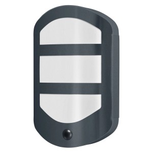 Osram Endura Style Plate sötétszürke LED kültéri fali lámpa mozgásérzékelővel. Téglalap alakú rozsdamentes acél lámpa.