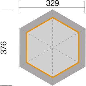 Weka Pavilon 656 Sparset Gr.2 alaprajz, 399x461cm, kerti pavilon méretekkel.