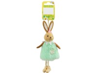 Nyúl húsvéti felakasztható dísz plüss ruhával 17 cm x 7 cm x 3,5 cm menta