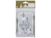 Karácsonyi dekor tapadókorongok fényfüzérhez 3,5 cm átmérő átlátszó 10 db