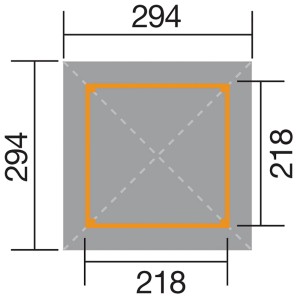 Weka Fa pavilon Paradicsom alaprajz, 218x218 cm, impregnált, méretek