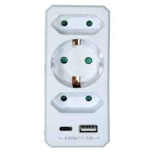 Fehér elosztó USB portokkal rádiós vezérléshez.