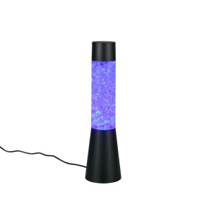 LED Martini asztali lámpa RGB színváltással és csillám effektussal, matt fekete.