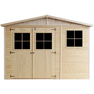 Timbela kerti ház M334+M334G, 6,03 m², faház ablakokkal és padlóval.