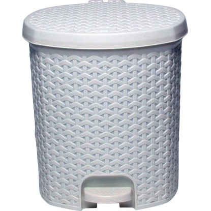 Szemetes műanyag rattan hatású pedálos krém 11,5 l