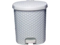Szemetes műanyag rattan hatású pedálos krém 11,5 l