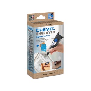 Dremel 290-3 Gravírozó Hobby Edition dobozban, sablonokkal és gravírozóhegyekkel.