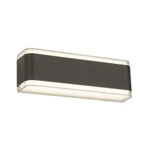 Modern, téglalap alakú LED kültéri fali lámpa antracit színben.
