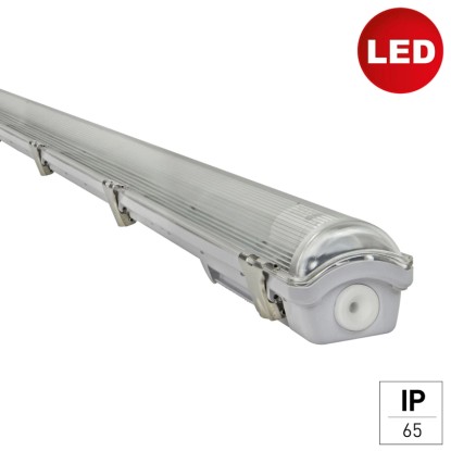 Szürke E2 Elektro LED Classic-Power nedvességálló lámpatest, 24W, nedves helyiségekbe.