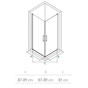 Wasserburg PAX  11 Zuhanykabin 6 mm 90 cm x 90 cm x 190 cm