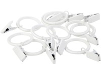 Függönykarikák csipeszekkel 10 db 19 mm fehér Függönykarikák csipeszekkel 10 db 19 mm fehér