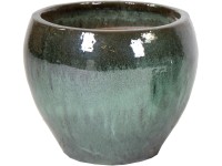 M Collections Belly Falling mázas kaspó 38 cm x 38 cm Mohazöld