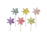 Decoris műanyag szélmalom beltérre/kültérre 9 cm x 9 cm x 28 cm 6-féle változat