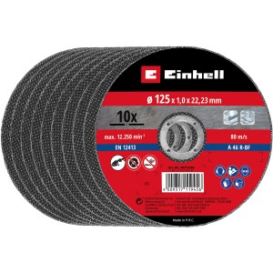 Einhell vágókorong készlet, 10 darab, 115x1,1mm, sarokcsiszolókhoz, fém vágásához.