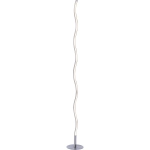 Modern, hullám alakú LED állólámpa acélból, 120 cm magas, design hangsúlyokkal a szobában.