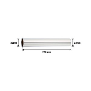 Krómozott merülőcső, Ø 32 mm, 200 mm hosszú, szifonhosszabbításhoz.