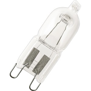 Osram G9 halogén izzó, 20W, meleg fehér, 3 db-os szett. Átlátszó izzó G9-es foglalattal.