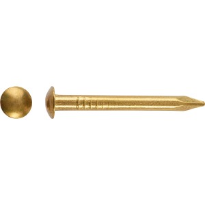 Sárgaréz bevonatú LUX kerek fejű szeg, 2x20 mm, ideális dekoratív rögzítésekhez.