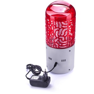 Elektromos rovarcsapda LED-del, 4W, akkumulátor, piros/szürke, hálózati adapterrel.