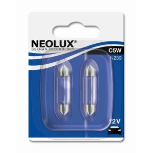Két Neolux C5W 12V izzó autóelektronikához kék csomagolásban.