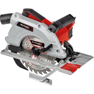 Einhell TE-CS 190/1 kézi körfűrész: Piros és szürke fűrész fém fűrészlappal és nagy fogantyúval.