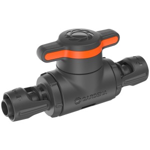 Gardena 13 mm-es szabályozó/elzáró szelep Micro-Drip rendszerekhez a vízátfolyás szabályozásához.