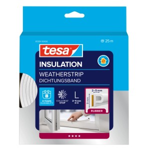tesamoll P - profil ajtó - és ablaktömítő gumiszalag fehér 25 m x 9 mm