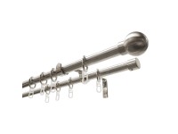 Gardinia karnisgarnitúra gömb rozsdamentes acél hatású 120-210 cm