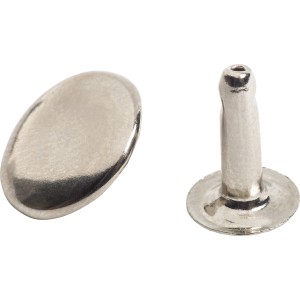 Nikkelezett LUX üreges szegecsek, 4x12 mm, 10 darabos csomag textilhez és bőrhöz.