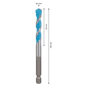 Bosch Expert Hex-9 Multi Construction fúró, Ø 8 mm, precíz fúráshoz különböző anyagokban.