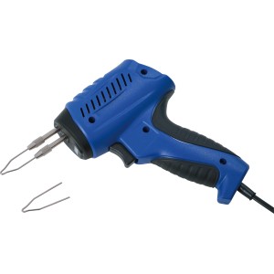 LUX-TOOLS Forrasztópisztoly készlet 100 W: Kék forrasztópisztoly hegyekkel a pontos forrasztáshoz.