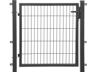 Fémkerítés  egyszárnyú kapu kétrudas hálós kerítéspanelhez  antracit  keret