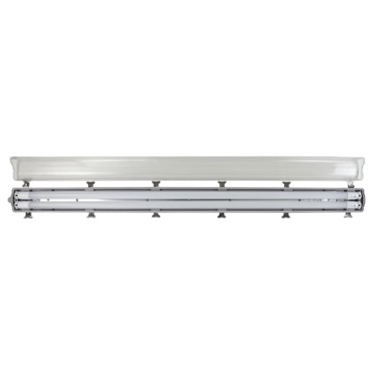 Szürke E2 Elektro LED Classic-Power M 2 x 18 W nedves helyiségbe való lámpatest két LED csővel.