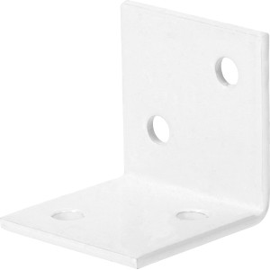 Fehér, porszórt széles szögvas 30x30x30 mm fa szerkezetekhez.