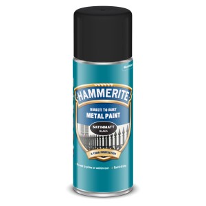 Hammerite Közvetlenül a rozsdára Fémfesték, Fekete, szatén, rozsdavédelem, spray