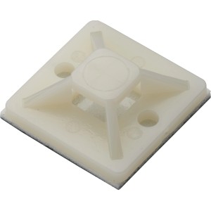 Fehér ragasztótalp (2x2 cm) kábelkötegelőkhöz, 20 darab kábelrögzítéshez.