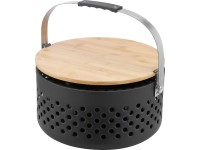 Füstszegény faszenes grill Ø 37,3 x 37 cm bambusz vágódeszkával