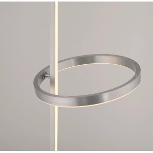 Modern Just Light Ritus acél állólámpa gyűrűvel és rúddal, meleg fehér fény.